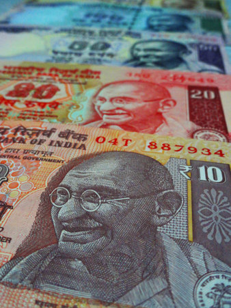 Macro Shot of Indian Rupee Bank Notes