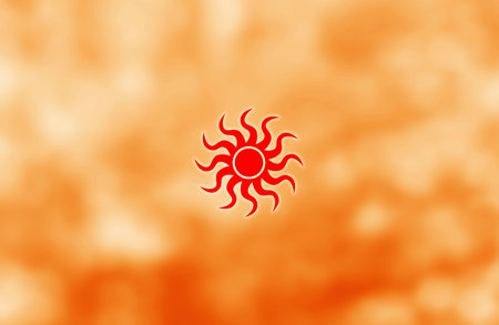 Abstract color background with artistic burning Sun symbol