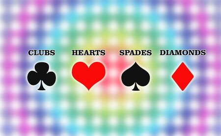 Illustration of Playing cards symbol, Hearts, Spades, Diamonds, Clubsの写真素材
