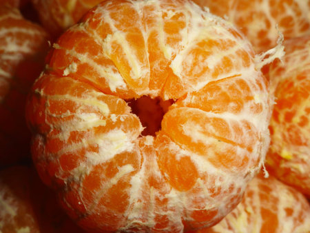 Macro Shot of Ripe Orange Tangerines