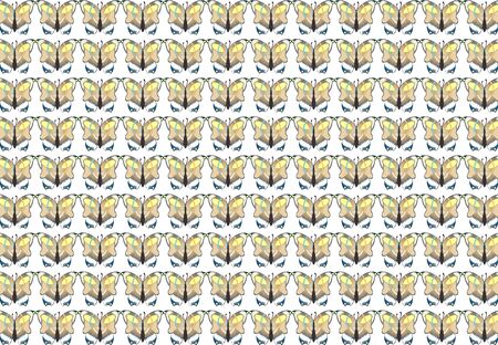 Seamless Pattern of Flying Colorful Butterflies Illustrationの写真素材