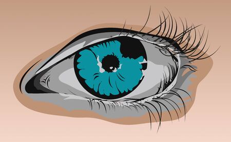 Close up Illustration of Blue Eyeの写真素材