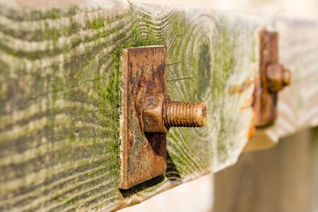 Rusting Bolt on Beachの写真素材