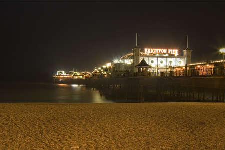 Brighton Pier South England At Nightの写真素材