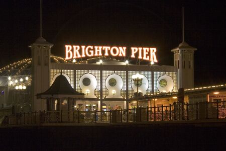 Brighton Pier South England At Nightの写真素材