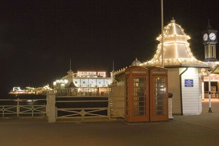 Brighton Pier South England At Nightの写真素材