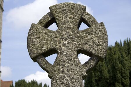 Gravestone in a church cemeteryの写真素材