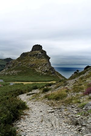 vally leading to the open sea ( South England )の写真素材