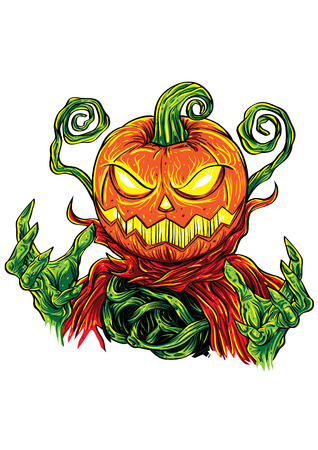 A pumpkin head monsterのイラスト素材