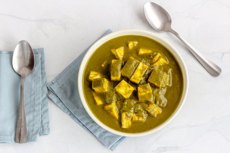 Palak Paneer, Cottage Cheese and Spinach Curry, Healthy Indian  Vegetarian Curry Dish