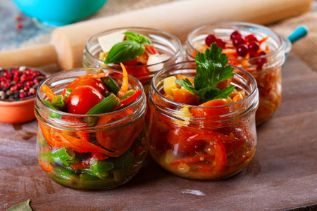 delicious traditional vegetable snacks on chalkboard