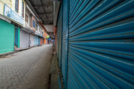 Pithoragarh, India, May, 2021 : Market is closed as lockdown is imposed during second wave of COVID-19のeditorial素材