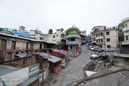 Pithoragarh, India, May, 2021 : Market is closed as lockdown is imposed during second wave of...