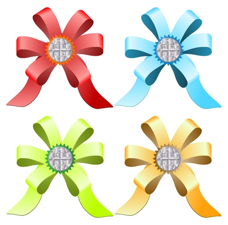Multi-colored ribbons with diamondsのイラスト素材