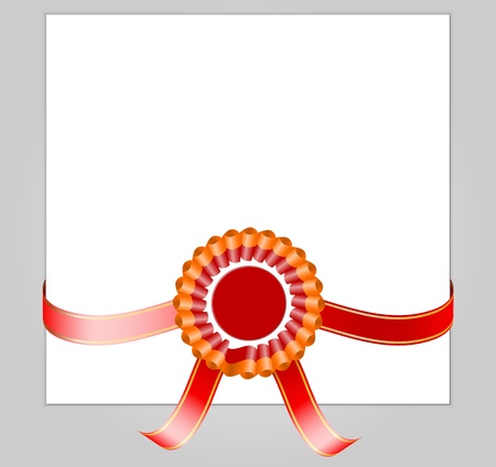 A sheet of paper with an elegant ribbonのイラスト素材