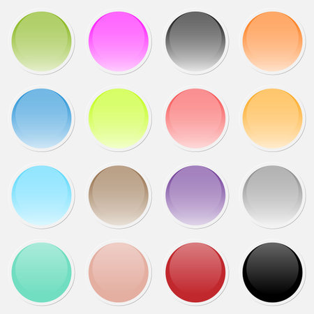 Vector multicolored paper stickersのイラスト素材