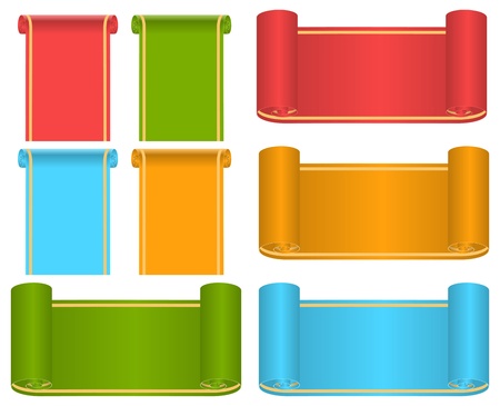 Set of multi-colored ribbons and labelsのイラスト素材