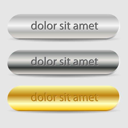 Modern realistic gold and silver bannersのイラスト素材