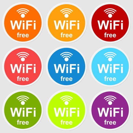 Colorful wifi free icons for businessのイラスト素材