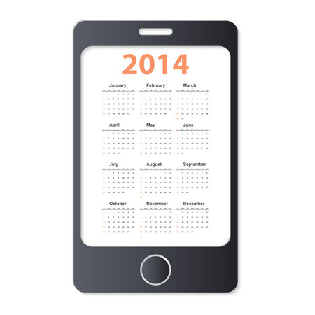  Calendar 2014 のイラスト素材