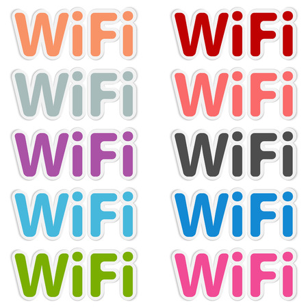 Free wi-fi vector labelのイラスト素材