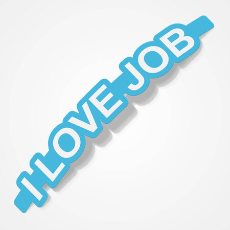 Paper sticker.I love job. Vector illustration. のイラスト素材