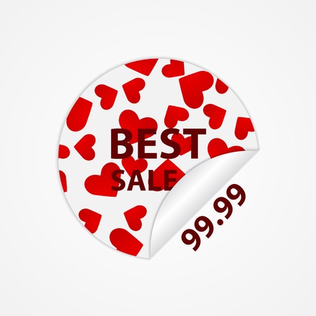 Paper stickers with hearts. Design elements. のイラスト素材