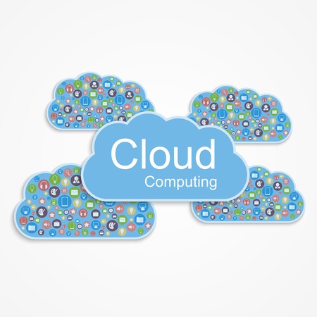Vector cloud computing concept. Modern design template.のイラスト素材