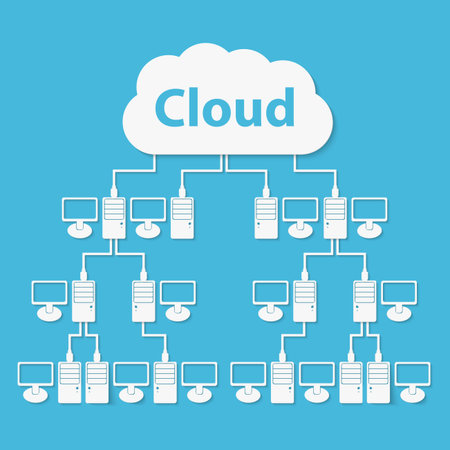 cloud computing concept. Modern design template.のイラスト素材