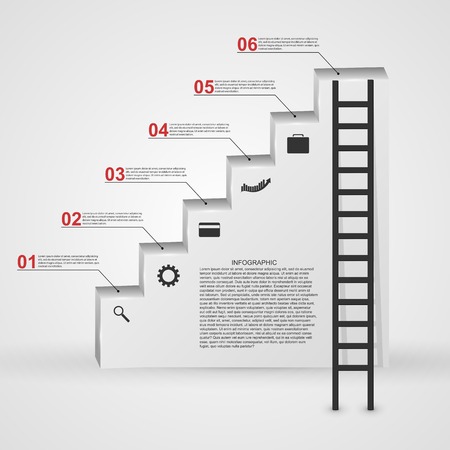 Infographic in the form of steps staircase design concept.のイラスト素材