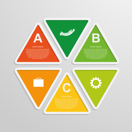 Modern infographics business triangle. Vector illustration.のイラスト素材