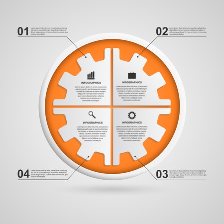Color gear infographics options banner.のイラスト素材