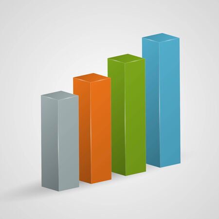 Financial colorful bar graph icon. Vector illustration.のイラスト素材