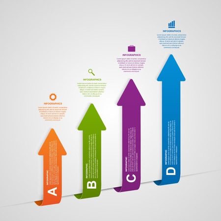 business options infographics. Design arrows style concept.のイラスト素材
