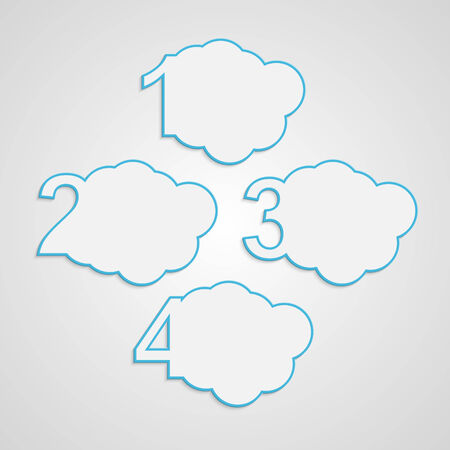 Vector creative paper colorful numbered clouds infographic.のイラスト素材