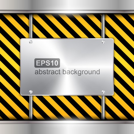 Abstract technology background with metallic chrome banner. Vector illustration.のイラスト素材