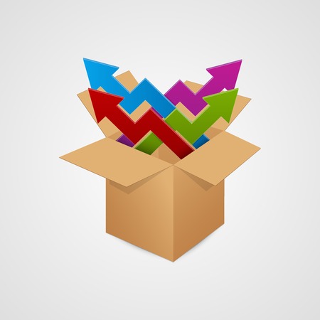 Box with arrow. Business concept. Vector illustration.のイラスト素材