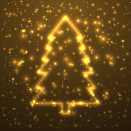 Vector glowing christmas tree.のイラスト素材