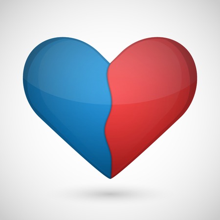 Vector broken heart on a white background.のイラスト素材