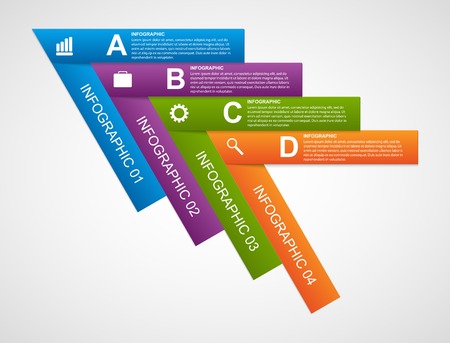 Abstract infographic design template in the form of arrows.のイラスト素材
