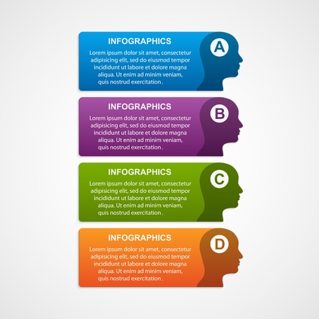 Vector infographic template business silhouette head.のイラスト素材