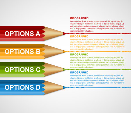 Education pencil option Infographics design template.のイラスト素材
