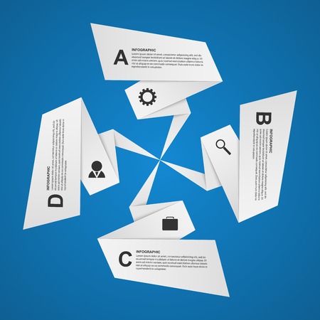Abstract paper options infographic. Design element. Vector illustration.のイラスト素材
