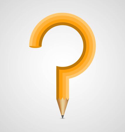 Vector pencil in the form a question mark.のイラスト素材