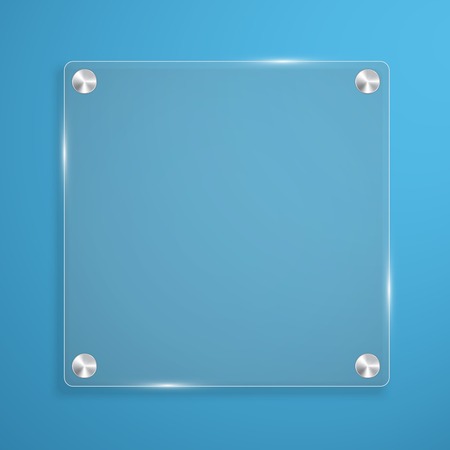 Glass plate background with rivets for text. Vector illustration.のイラスト素材
