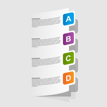 Paper infographic design template.のイラスト素材