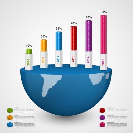 3D chart style infographic design template.のイラスト素材