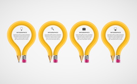 Education pencil option Infographics design templateのイラスト素材