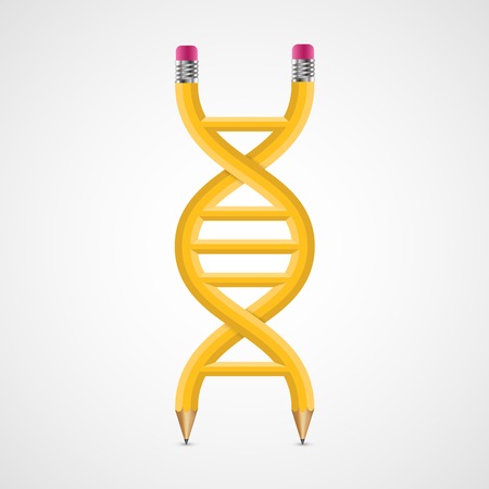 3D creative Icon DNA from pencils.のイラスト素材