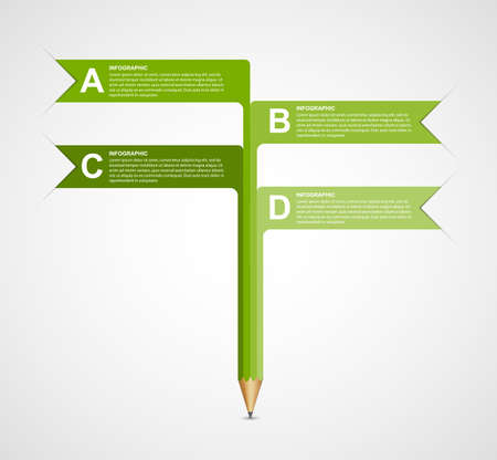 Education infographics template with pencilDesign element. Vector illustration.のイラスト素材